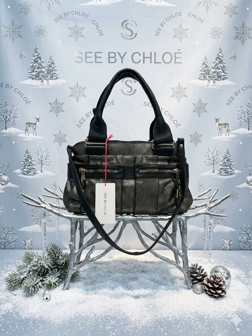See by Chloé Daytripper Metallic Leather Satchel Bag